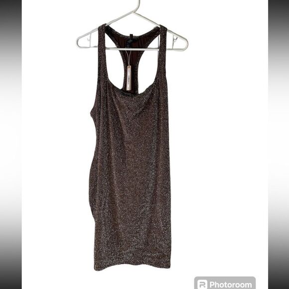 SKIMS NEW 4X Cocoa Brown Glitter‎ Swim Metallic Dress - Picture 2 of 5